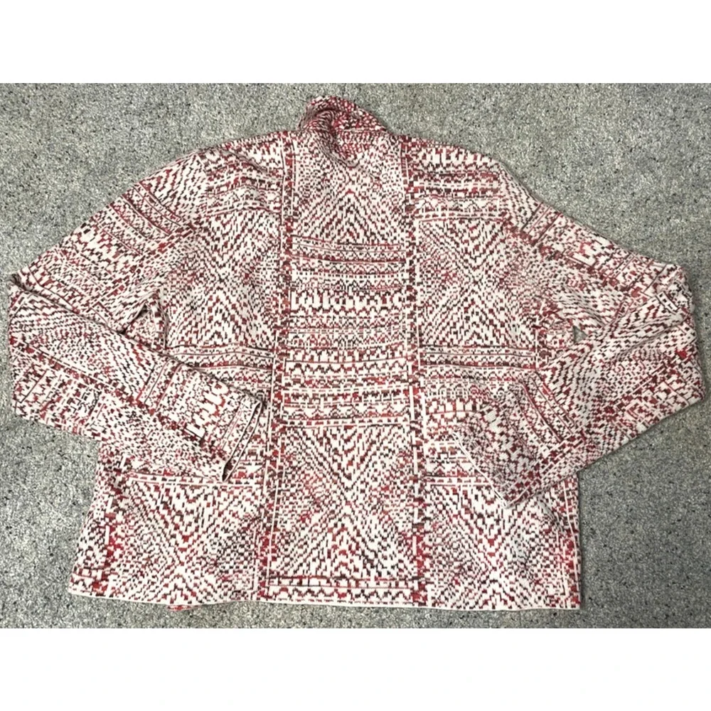 Knox Rose Women's Open Front Cardigan Sweater Sz XL Shawl Collar Cozy Aztec Boho